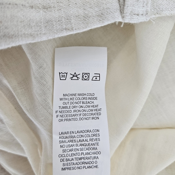 JustFab Kelly Rowland Straight Tapered Pants Linen Beige High Rise Lined 2XL - Picture 8 of 8